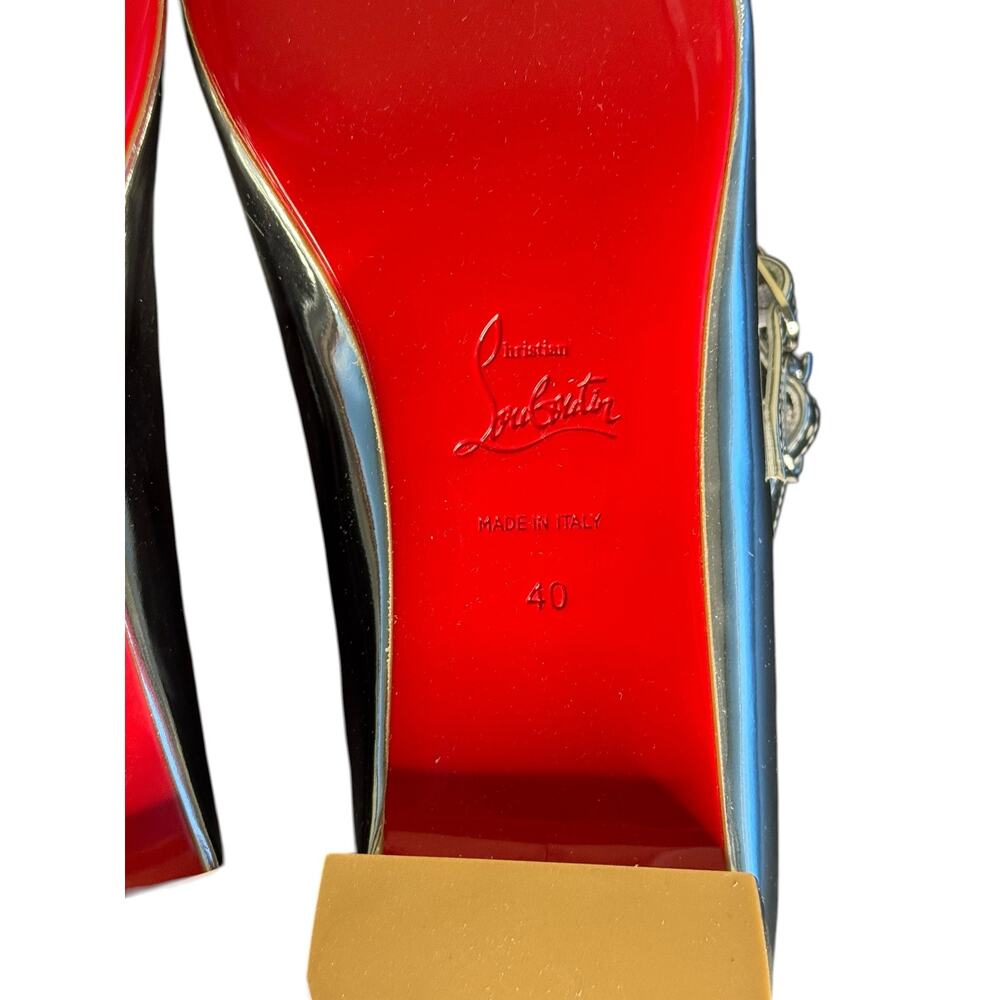 Christian Louboutin NIB Sweet Jane Mary Janes in Metallic Silver Size 40 - Picture 9 of 12